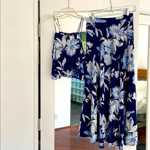 Lulus Two piece long skirt & crop top set